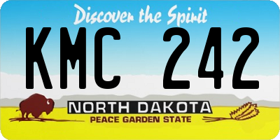ND license plate KMC242