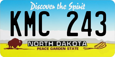 ND license plate KMC243