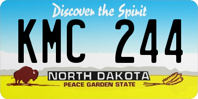 ND license plate KMC244
