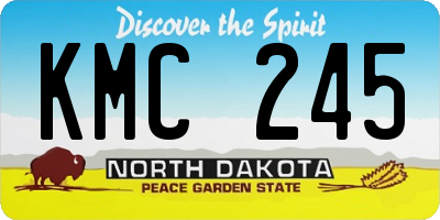 ND license plate KMC245