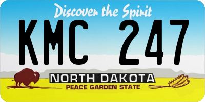 ND license plate KMC247