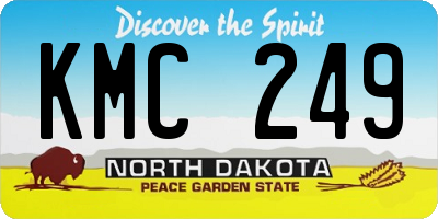 ND license plate KMC249