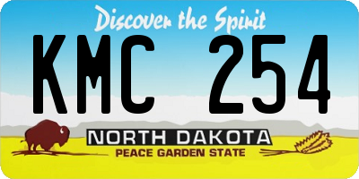 ND license plate KMC254