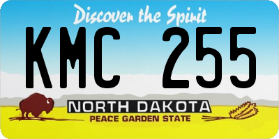 ND license plate KMC255