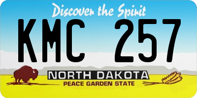 ND license plate KMC257