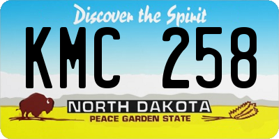 ND license plate KMC258