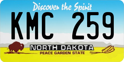 ND license plate KMC259