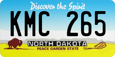 ND license plate KMC265