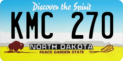 ND license plate KMC270