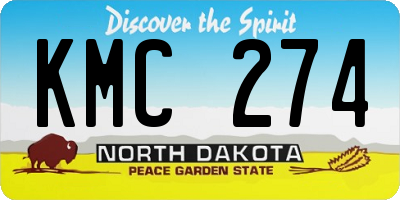 ND license plate KMC274