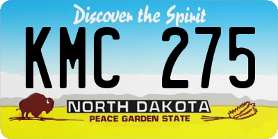 ND license plate KMC275