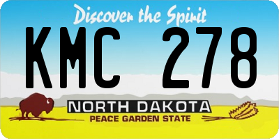 ND license plate KMC278