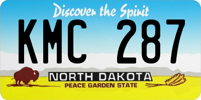 ND license plate KMC287