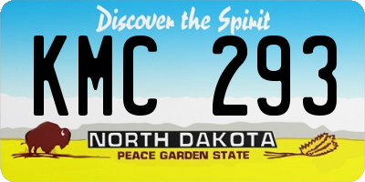 ND license plate KMC293