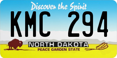 ND license plate KMC294