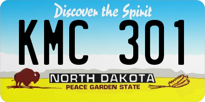 ND license plate KMC301