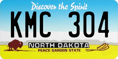 ND license plate KMC304