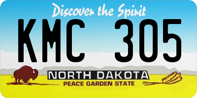 ND license plate KMC305