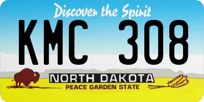 ND license plate KMC308