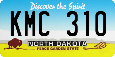 ND license plate KMC310