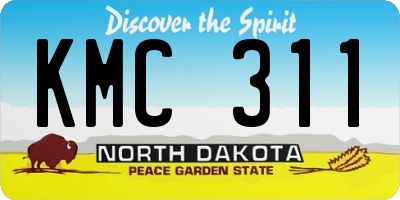 ND license plate KMC311