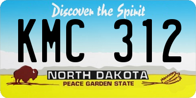 ND license plate KMC312