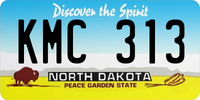 ND license plate KMC313