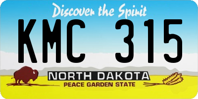 ND license plate KMC315