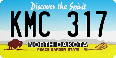 ND license plate KMC317