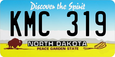 ND license plate KMC319