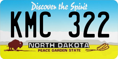 ND license plate KMC322