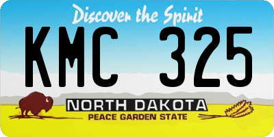 ND license plate KMC325