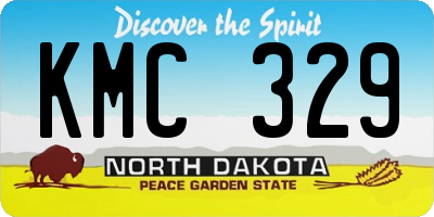 ND license plate KMC329