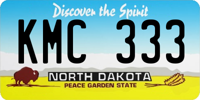 ND license plate KMC333