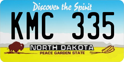 ND license plate KMC335