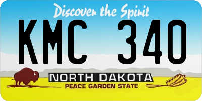 ND license plate KMC340