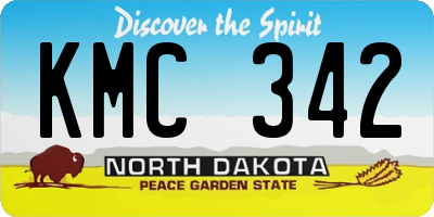 ND license plate KMC342
