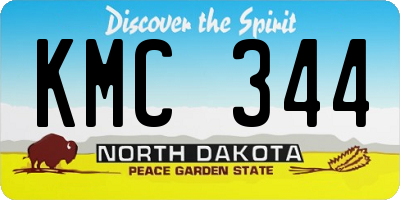 ND license plate KMC344