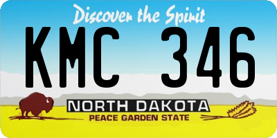 ND license plate KMC346