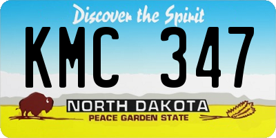 ND license plate KMC347