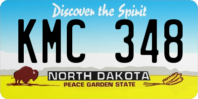 ND license plate KMC348