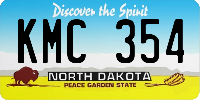 ND license plate KMC354