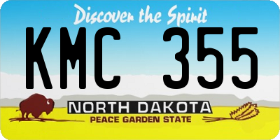 ND license plate KMC355