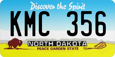 ND license plate KMC356