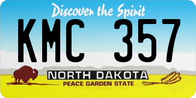 ND license plate KMC357