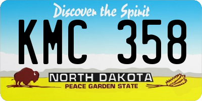 ND license plate KMC358