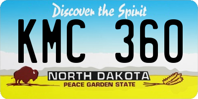 ND license plate KMC360