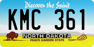 ND license plate KMC361