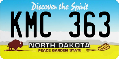 ND license plate KMC363