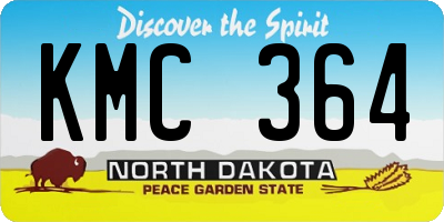 ND license plate KMC364